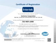 Certificate of Registration - Sartorius