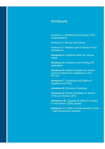 Annexure - Right to Information Act