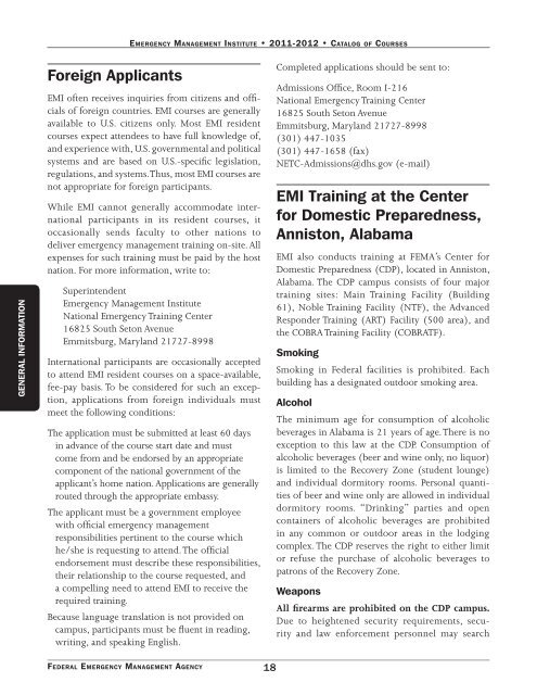 EMI Course Catalog - Emergency Management Institute - Federal ...