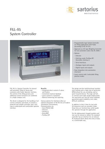 FILL-X5 System Controller - Sartorius