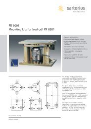 PR 6001 Mounting kits for load cell PR 6201 - Sartorius