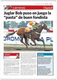 Juglar Bob puso en juego la “pasta” de buen fondista - Clarín.com