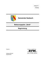 Bebauungsplan - Begründung - Sasbach bei Achern