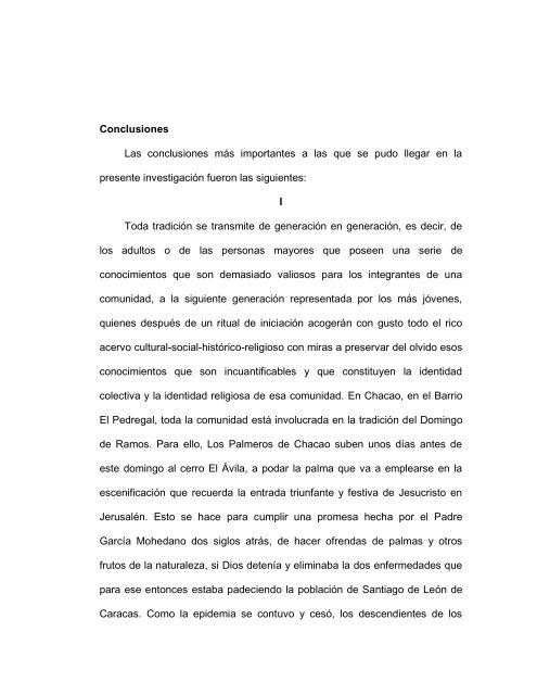 Conclusiones Las conclusiones más importantes a las que se pudo ...