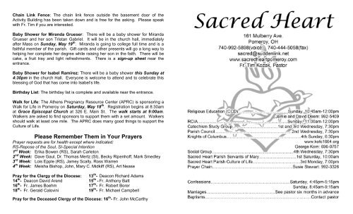 Sunday Bulletin Sacred Heart Catholic Church