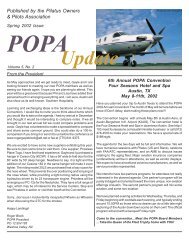 POPA Update - Pilatus Owners and Pilots Association