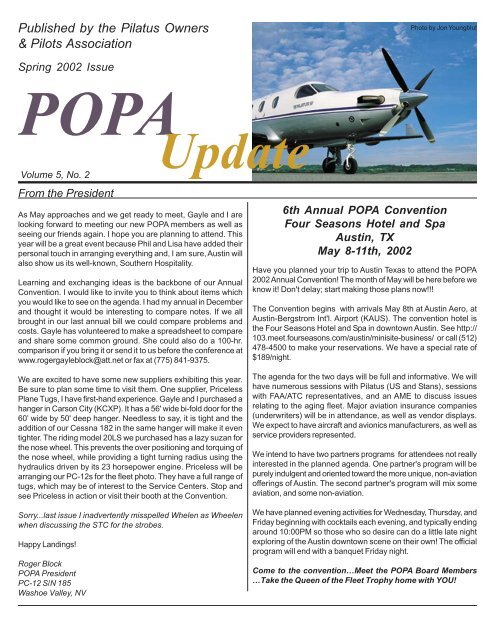 POPA Update - Pilatus Owners and Pilots Association