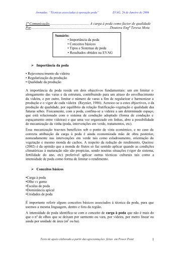 Importância da poda - Comissão de Viticultura da Região dos ...