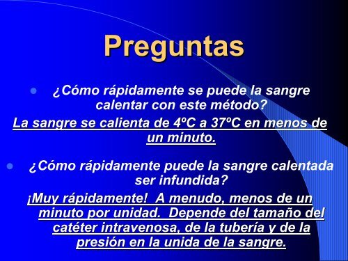 R á pido pido Calentamiento de Mezcla de Sangre Mezcla de Sangre