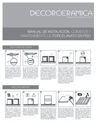 manual de instalación, cuidados y mantenimiento ... - Decorceramica