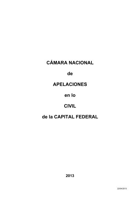 CÁMARA NACIONAL de APELACIONES en lo CIVIL de la CAPITAL ...