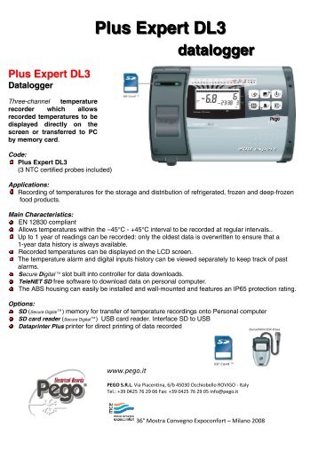 Plus Expert DL3 temperature recorder - Thermofrost Cryo