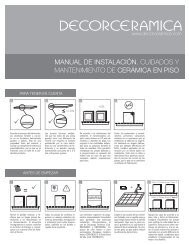 manual de instalación, cuidados y mantenimiento ... - Decorceramica