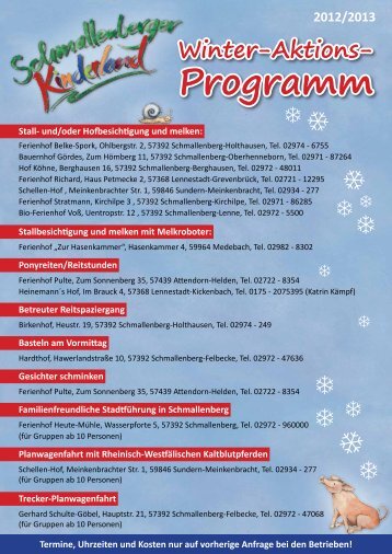 Winter-Aktions-Programm - Schmallenberger Kinderland