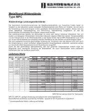 Metallband-Widerstände Type MPC