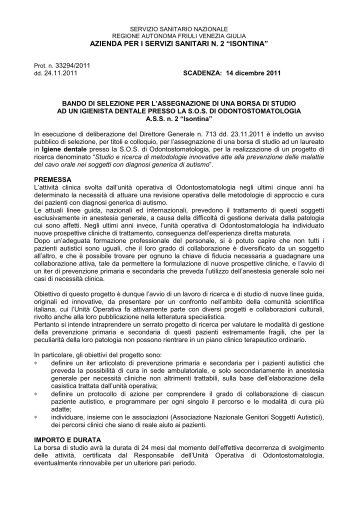 Bando Igienista dentale - Azienda per i Servizi Sanitari n.2 Isontina ...