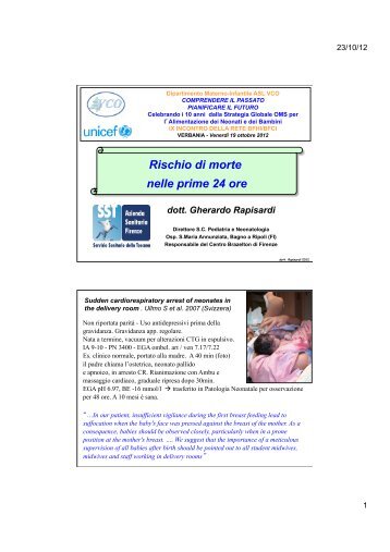 G. Rapisarda - Rischio di morte nelle prime 24 ore - Unicef