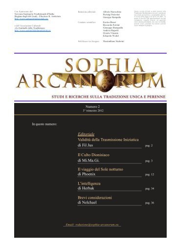 Per scaricare l'INTERA RIVISTA cliccare QUI - Sophia Arcanorum