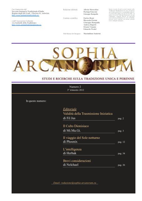 Per scaricare l'INTERA RIVISTA cliccare QUI - Sophia Arcanorum
