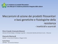 Meccanismi di azione dei prodotti fitosanitari e basi genetiche e ...