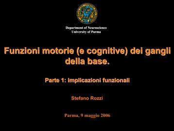 Funzioni motorie (e cognitive) dei gangli della base.