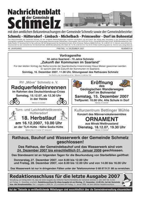 Nr. 50/2007 - Gemeinde Schmelz