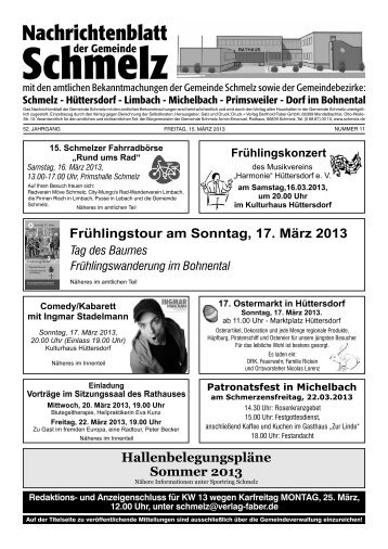 11/2013 - 15.03.2013 - Gemeinde Schmelz