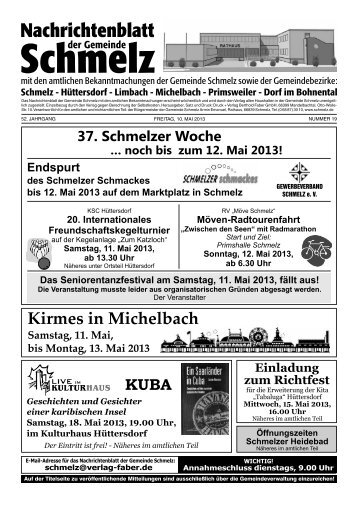 19/2013 - 10.05.2013 - Gemeinde Schmelz