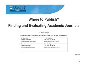 Where to Publish? Finding and Evaluating Academic Journals