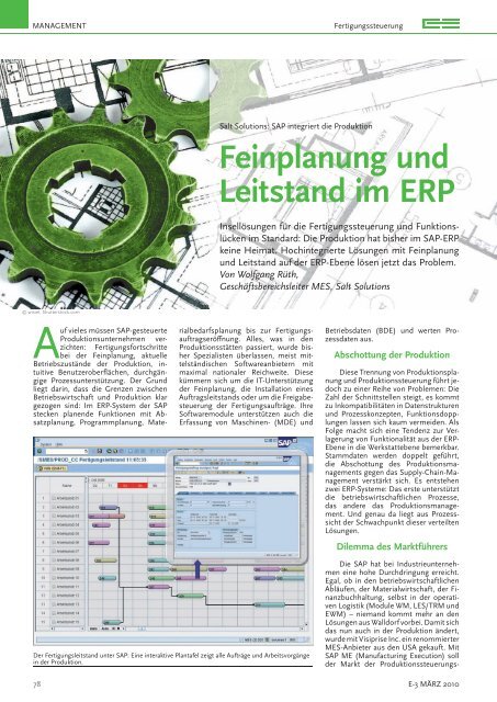 Feinplanung und Leitstand im ERP - SALT Solutions GmbH