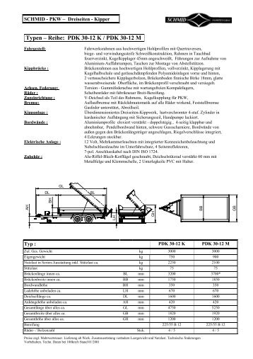 Datenblatt - Schmid Fahrzeugbau GmbH