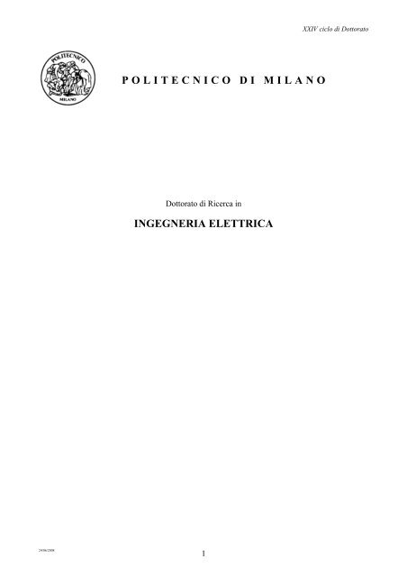 ingegneria elettrica - Dottorato di Ricerca - Politecnico di Milano