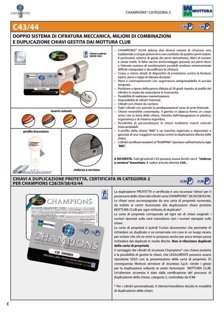 Mottura Cilindro europeo