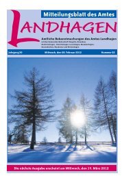 Unsere aktuelle Ausgabe 2012 kommt bald! - Amt Landhagen