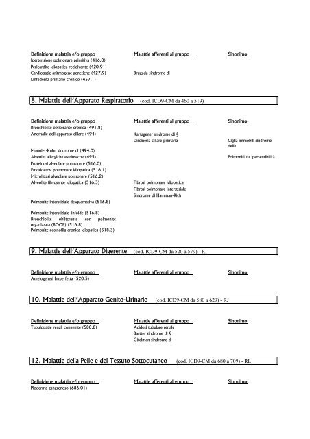 Scarica il documento pdf - Centro di Coordinamento per le Malattie ...