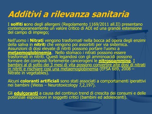 Gli additivi alimentari e le analisi chimiche nel controllo ... - beneventi