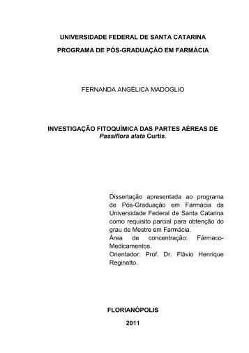 Investigação fitoquímica das partes aéreas de Passiflora alata Curtis