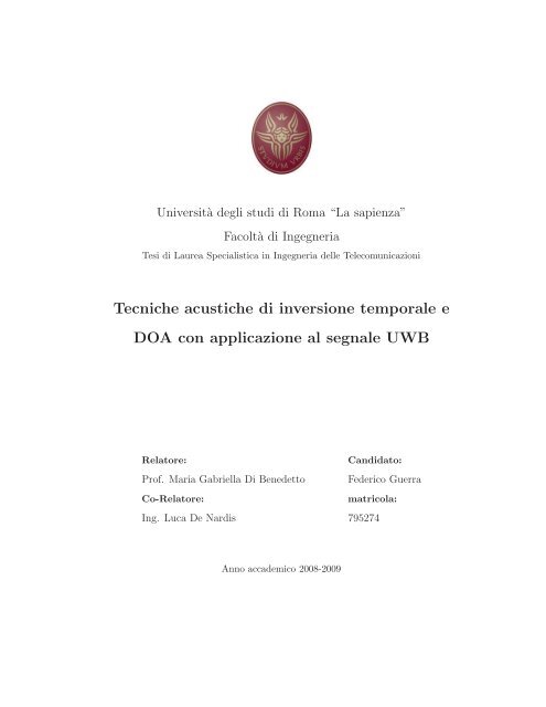 Tecniche acustiche di inversione temporale e DOA con applicazione ...