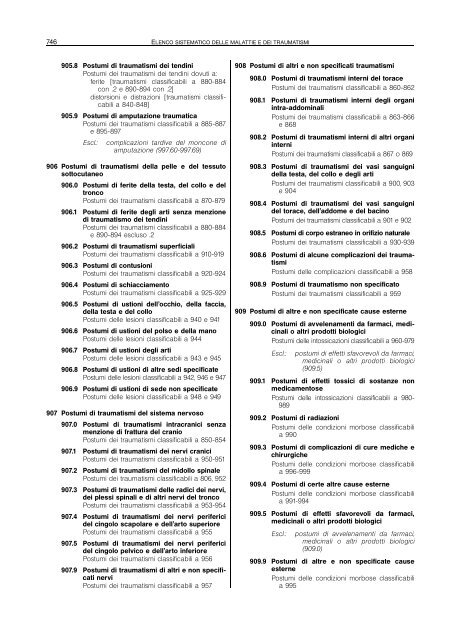 Elenco malattie, capitoli XII-XVII - Ministero della Salute
