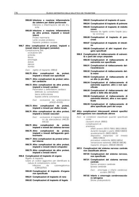 Elenco malattie, capitoli XII-XVII - Ministero della Salute