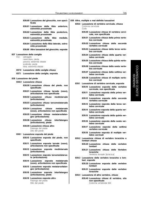 Elenco malattie, capitoli XII-XVII - Ministero della Salute