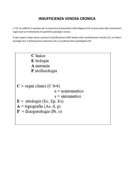INSUFFICIENZA VENOSA CRONICA Collegio Italiano di Flebologia