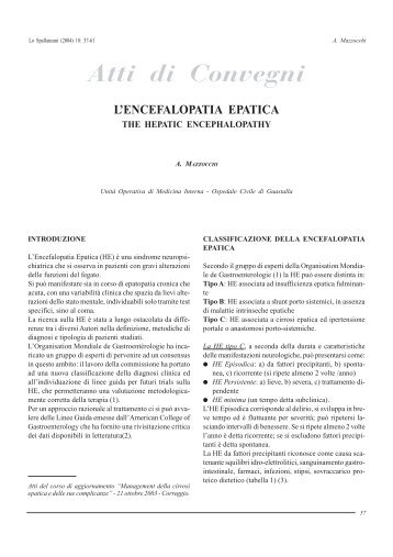 l'encefalopatia epatica