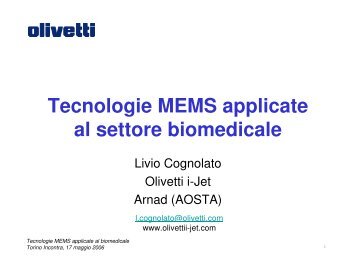 Tecnologie MEMS applicate al settore biomedicale