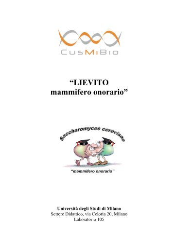 “LIEVITO mammifero onorario” - CusMiBio - Università degli Studi di ...