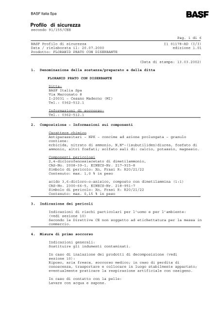 speciali floranid prato diserbante - Consorzio Agrario delle Province ...