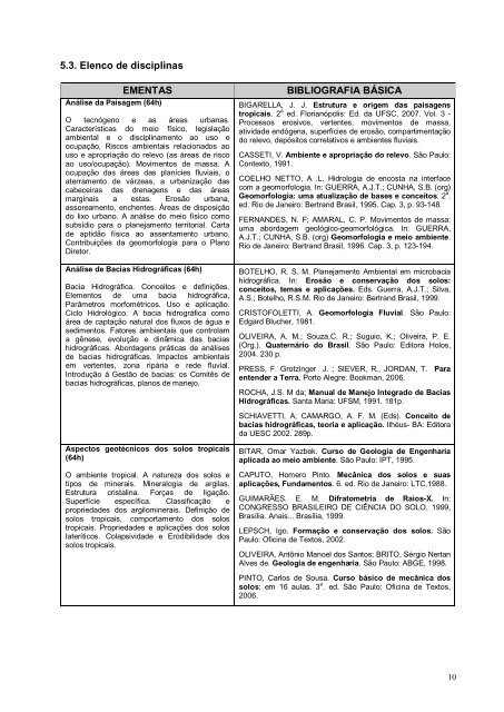 Projeto Pedagógico do Curso de Ciências Ambientais - IESA - UFG