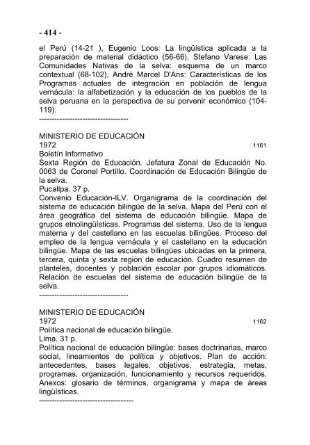 BIBLIOGRAFÍA DE LA AMAZONIA PERUANA - Instituto de ...