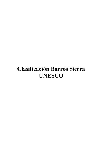 Clasificación Barros Sierra - Coqcyt