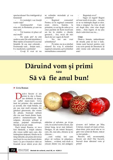 Revistă de cultură, anul IX, nr. 4/2011 - arcade - XHost.ro